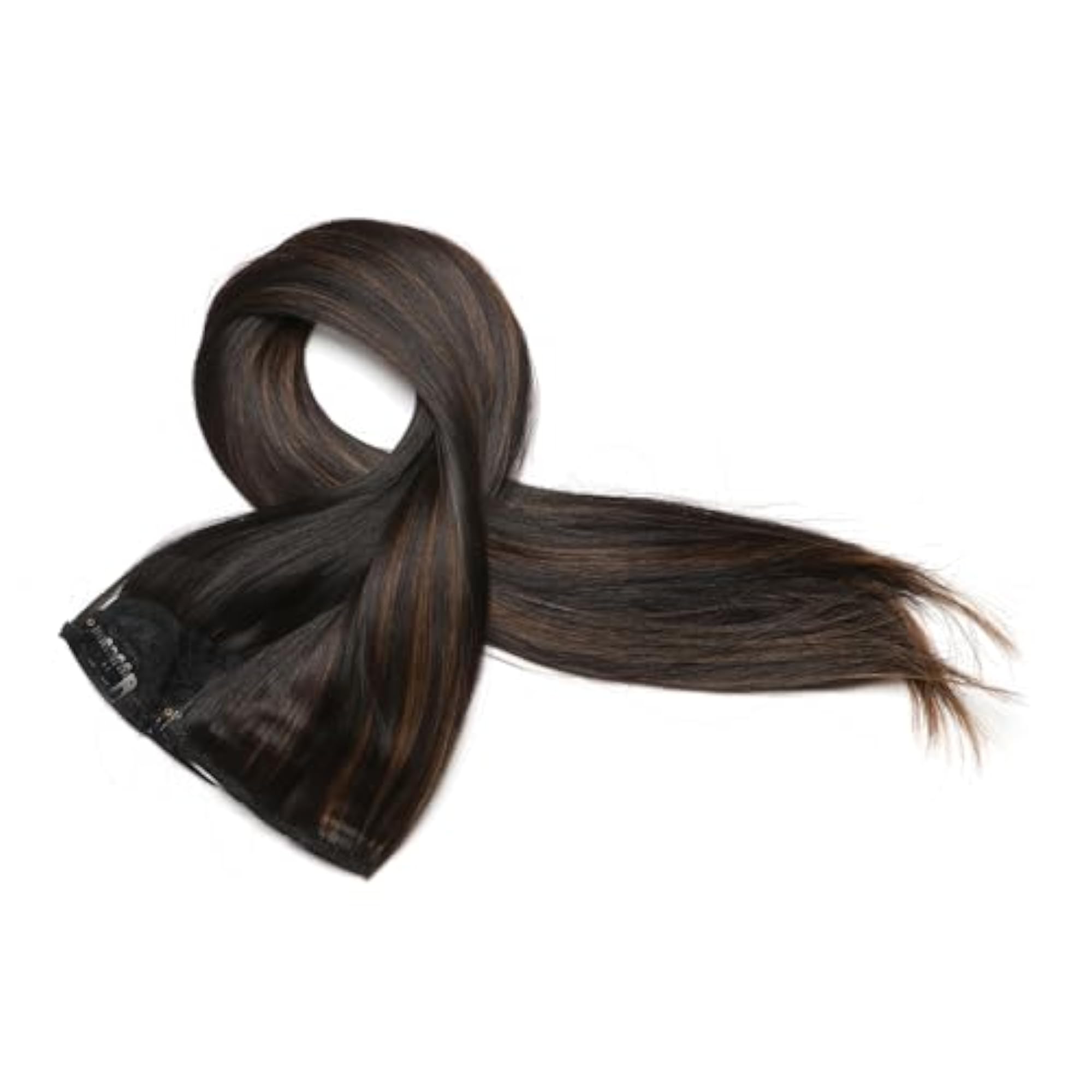 Women's Natural Black Straight Hair Extensions 5 Clip in 24 Inch