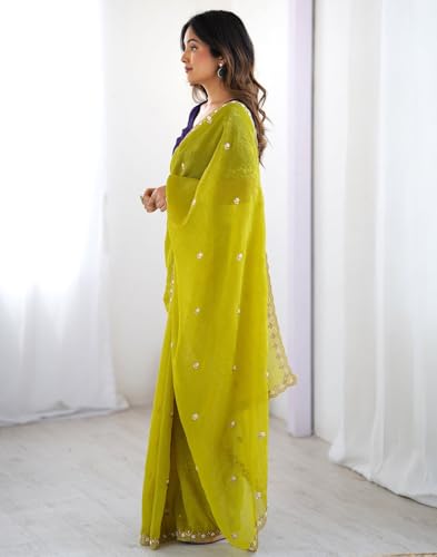 Image of Women's Kanjivaram Soft Silk Saree Pure Silk with Unstitched Blouse Piece for Wedding
