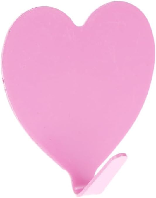 Pink Heart Shape Stainless Steel Wall Hooks for Scarves and Leashes
