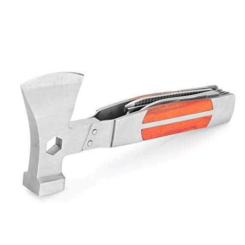 Sheffield 12301 Camper 12-in-1 Axe-Head Multi Tool | Axe, Hammer, Screwdrivers, Fish Scaler
