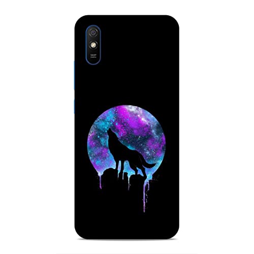 Image of Printed Mobile Back Hard Case Cover for Xiaomi Redmi 9A / Xiaomi Redmi 9i | Wolf, Black Shadow, Multi Stars, Colourful sky-2181