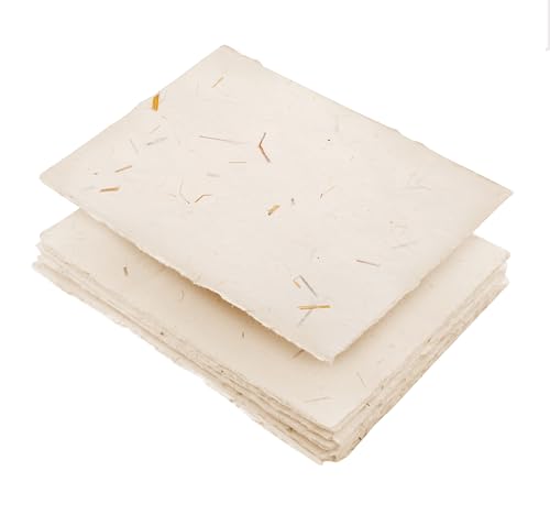 Wanderings Handgemachtes Papier mit Deckelrand - 10.5x15cm - Packung mit 50 Blatt Creme - Aquarell/Mixed Media-Papier - Save the Date Einladungen, Grußkarten, Notizen, Kunsthandwerk - 150 GSM