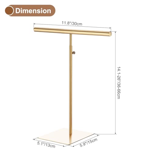 uxcell Necklace Display Stand Adjustable Height Jewelry Rack T Bar Tabletop Purse Holder for Home Boutique Store - Gold by uxcell - Used condition - Image 2