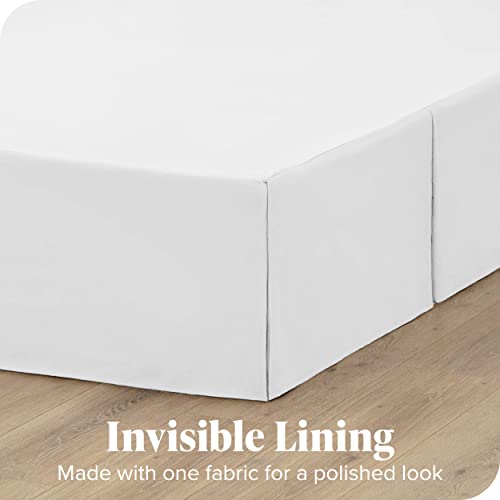 Bare Home Pleated Queen Bed Skirt - 15-Inch Tailored Drop Easy Fit - Bed Skirt For Queen Beds - Center & Corner Pleats (Queen, White) #TOP2