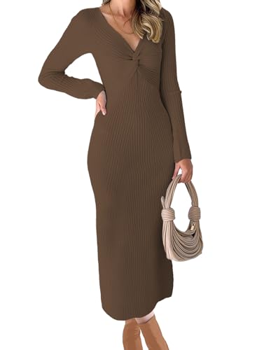 RAISECOM Womens Ribbed Knit Maxi Dresses Long...