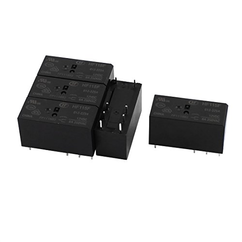 Aexit 5 Pcs Relays 12VDC 250VAC 8A 8 Terminal DPDT Dual Conversion HF-115F-012-2ZS4 Accessory Power Power Relay