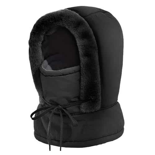 FINEVERNEK Pasamontañas Termico para Mujer, Pasamontañas Térmicos de Invierno, pasamontanas Invierno Capucha Polar, Mujeres Sombrero Gorro de con Sombrero de Bufanda Deportes Aire Libre