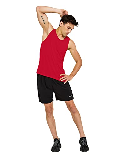 Image of DEMOZU Men's Neon Running Athletic Workout Tank Top Quick Dry Swim Beach Pool Gym Tank Top Sleeveless Muscle Shirts