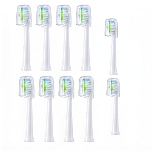 Image of Replacement Toothbrush Heads Compatible with HANASCO H3 / H6 Electric Toothbrush,10 Pack (White Firm)