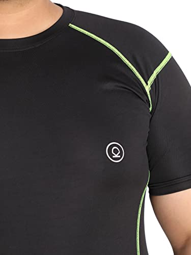 Image of CHKOKKO Men's Polyester Regular Fit Solid Sports T-Shirt