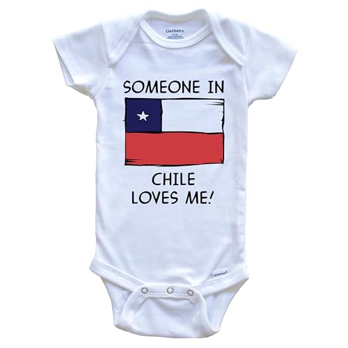 Someone in Chile Loves Me Chilean Flag One Piece Baby Bodysuit