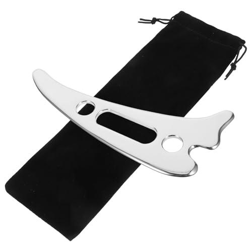 Gua Sha ergonomique pour grattage fascia en acier avec pochette de transport protectrice