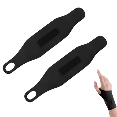 Alriedy 2-Pack Muñequeras con cierre de velcro y orificio para el pulgar | Muñequera para fitness, entrenamiento de fuerza, túnel carpiano | vendaje deportivo transpirable por ambos lados