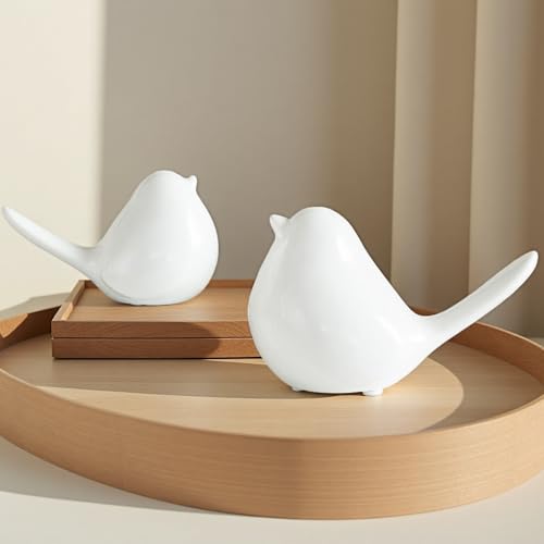 Figurillas de Pájaros de Cerámica para Decoración de Hogar, Set de 2