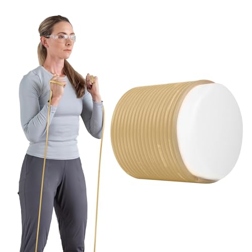 THERABAND Latex Resistance Tubing, Tan, Extra Light Level 0, 25 ft Roll, Professional Grade for Upper and Lower Body Workouts, Cut-to-Length, Color-Coded Resistance Levels