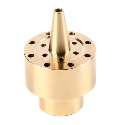Brass Fountain Nozzle Head 1/4 1/2 3/4 Inch, Multi-Direction Water Spray Sprinkler for Pond Garden Courtyard, Column Jet Design Outdoor Water Feature