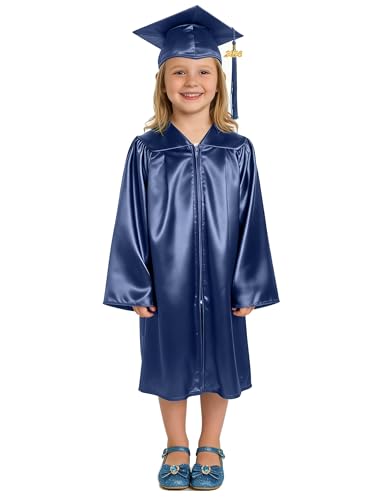 Image of GradPlaza Shiny Preschool Graduation Cap and Gown for Kids 2026 Tassel kindergarten graduation cap and gown