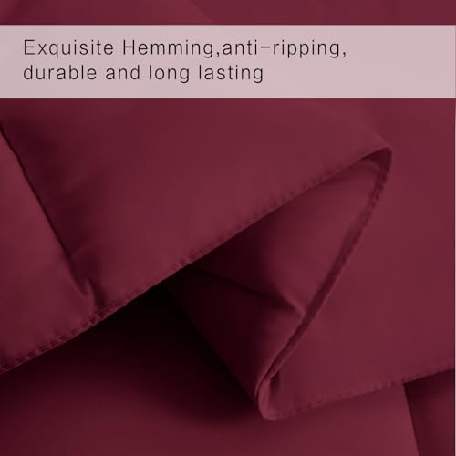 Image of COHOME Oversized Queen Size Warm Comforter - All-Season Duvet Insert | Quilted Down Alternative Comforter,Luxury Hotel Ultra-Soft, Anti-Clump Tech & 8 Tabs, Machine Washable, Burgundy 98 inch x 98 inch