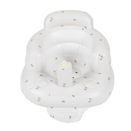 Baby Inflatable Seat PVC Cartoon Infant Support Inflatable Chair (Olive Leaf Base)