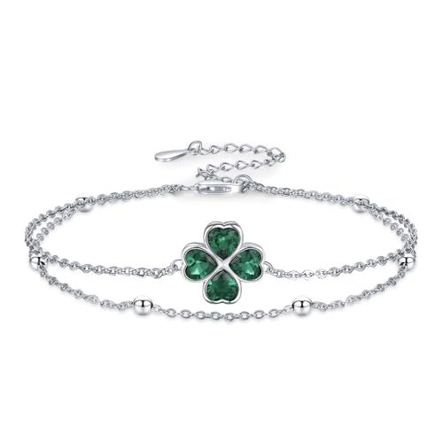 Bracelet trèfle à quatre feuilles réglable pour sublimer vos tenues de la Saint-Patrick