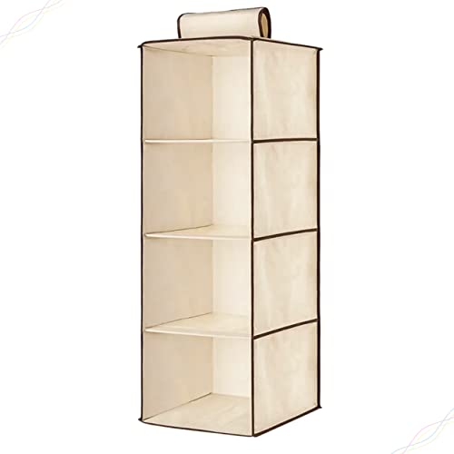 [House Organizer] Organizador Suspenso para Guarda Roupa com 4 Prateleiras em TNT 35x28x88 Multiuso