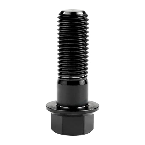 Image of Titanium Bolt M12 30 35 40 45 50 55 60 65 70 75 80 85 90mm Hex Small Flange Head for Motorcycle Car Modification Pack of 4 (M12x35mm Pitch 1.5, Black)