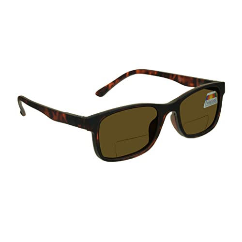 proSPORT Polarized Bifocal Brown Sunglasses+3.00 Readers with Magnetic Easy on and off Clip-on for Men and Women