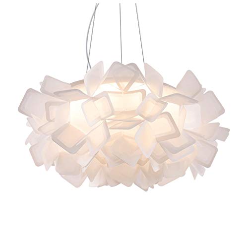 XCC WTL Lighting Led lámpara de Apartamento Pequeño Salón Comedor dormitorio de la lámpara de cristal simple Hierro forjado decoración del hogar de la lámpara (Color : Bianco, Size : White light)