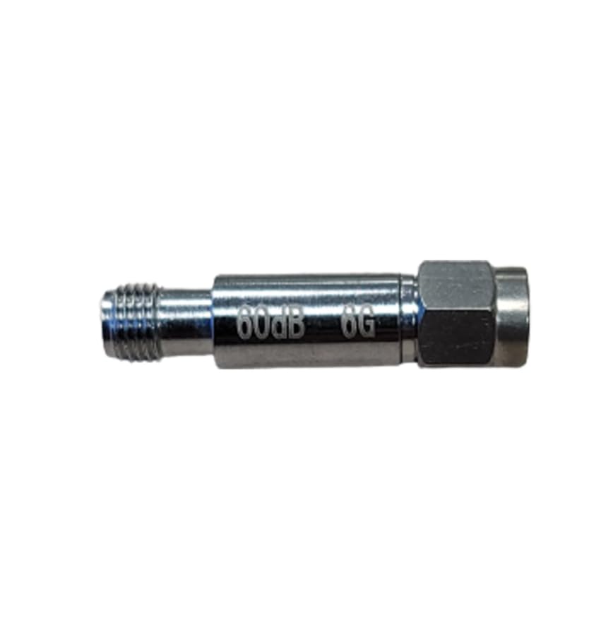 Latnex SMA Atténuateur RF 2 W – DC-6 GHz, 50 Ohms, Mâle vers Femelle 60 DB