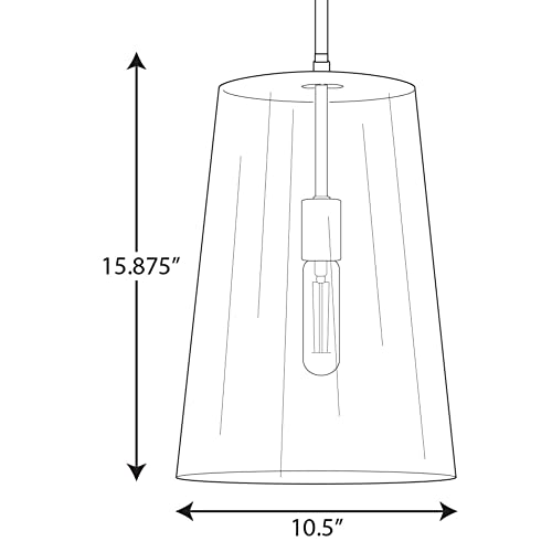 Progress Lighting Clarion Collection 1-Light Clear Glass Coastal Pendant Light Polished Nickel - Image 2