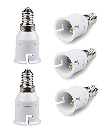 SVDK Products E14 to B22 Plastic Screw Base Socket Lamp Holder Light Bulb Converter Adapter (White) - 5 Pieces-image-7