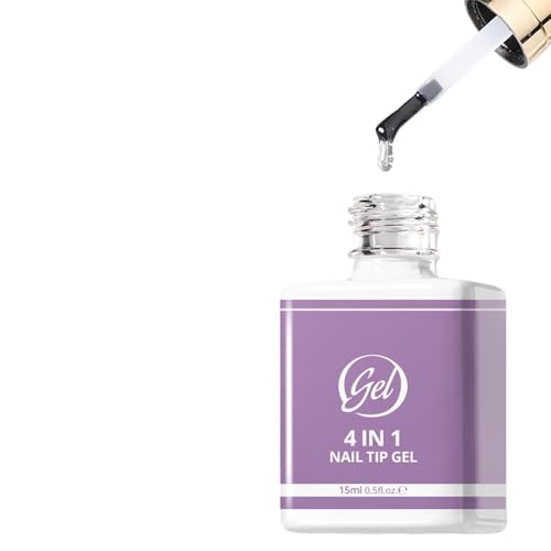 Pegamento De Uñas En Gel UV,15ml Adhesivo 4 en 1 - Adhesivo De Gel Para Puntas De Uñas Postizas,Para Casa Viaje Diario Diseño De Manicura Cuidado De Belleza Práctica Mujeres Principiantes