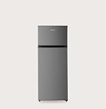 EVVO Frigorífico Combi F41 - Frigorífico Combi 210L, Motor Inverter, Clase Energética E, Nevera Combi 168L Frigorífico + 42L Congelador, Acabado Plata, Iluminación LED (F41S)
