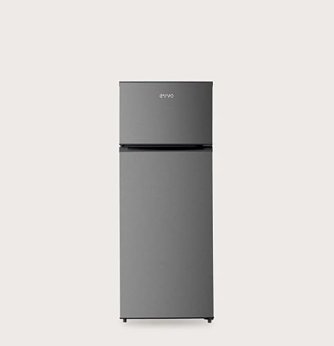 EVVO Frigorífico Combi F41 - Frigorífico Combi 210L, Motor Inverter, Clase Energética E, Nevera Combi 168L Frigorífico + 42L Congelador, Acabado Plata, Iluminación LED (F41S)