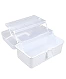 Uxwuy Art & Craft Storage Case - 3-Layer Stackable Organizer With Handle for Sewing, Art Supplies, Tools, and Medicine