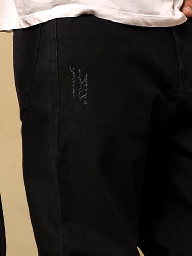 Image of KOTTY Mens Solid|Mid Rise| Coin Pocket|Button|Ankle Length|5 Pocket Jeans
