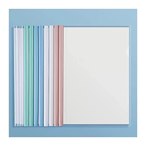 Dossier de fichiers 50 pièces A4 dossier de barre de traction classeur de chariot transparent dossier de stockage de données de couleur mélangée épaissi...
