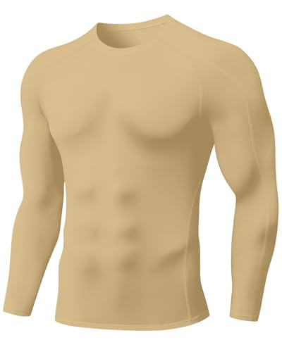 SPVISE Compression Shirt Men Long Sleeve, Cool Dry Men's Athletic Workout Running T-Shirt Tops, Sports Rash Guard Base Layer