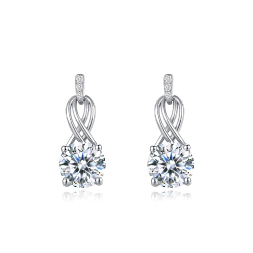Boucle d'oreille femme moissanite 2 carats idéale du quotidien au mariage