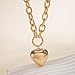 Sora Tuki Gold Heart Necklaces for Women Big Heart Chain Necklace Chunky Gold Necklace Puffy Heart Pendant Necklace Large Heart Charm Necklace Gold Chunky Jewelry