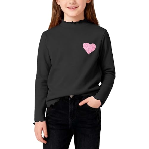 Chemise thermique manches longues fille à col montant unie