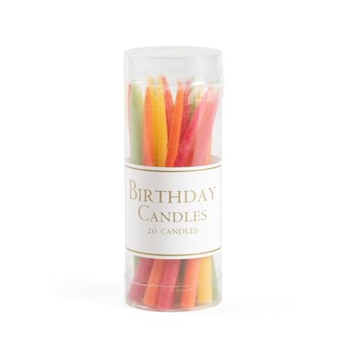 Caspari Tutti Frutti, 3-Inch Birthday Candles Colors, 20 Count, Set of 20 (CA953)