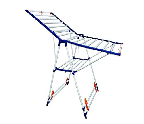 DervinoDervino Butterfly Shaped Rust Proof Steel Powder Coated Cloth Drying Stand | 2 Tier | Portable Laundry Racks with Shoe Drying Space