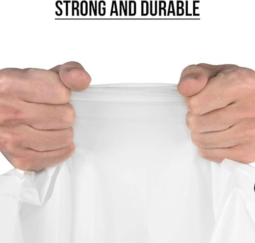 Image of Aluf Plastics 45 Gallon 2.0 MIL Clear Garbage Bags - 40 inch x 46 inch - Pack of 200 - For Contractor, Industrial, Healthcare, & Municipal