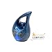 KEEPSAKE COMPANY White Teardrop Small Urns for Human Ashes/Mini Urn with Sky Blue Heart/Cremation Keepsakes for Ashes/Ash Holders (Green - Blue Waterfall, Extra Small - EXS (3 Cu in))