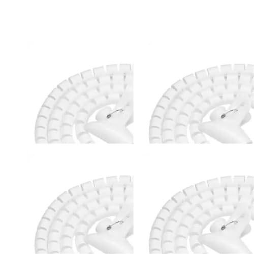 spiral protector 1 Meter Cable Spiral Protector 22mm Tube Cable Wire Management Wrap Flexible Cord Organizer Wire Storage Winder Pipe wraps cable(White 4pcs)