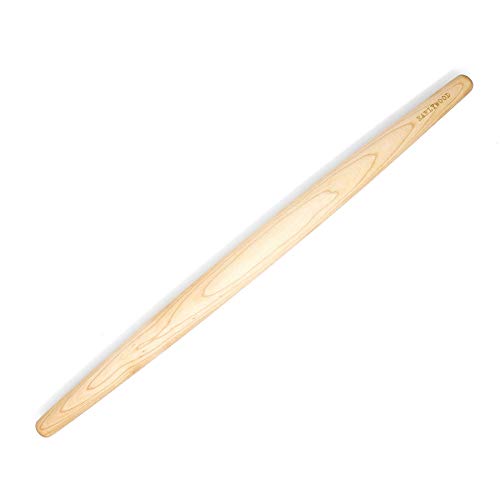 French Rolling Pin - Tapered Wooden Rolling Pin for Baking Pizza, Pastry Dough