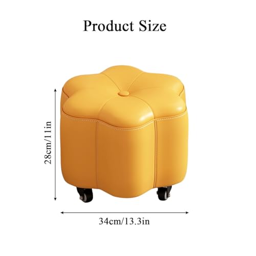 Repose-pieds ottoman moderne marron compact avec assise en cuir pour chambre - 3