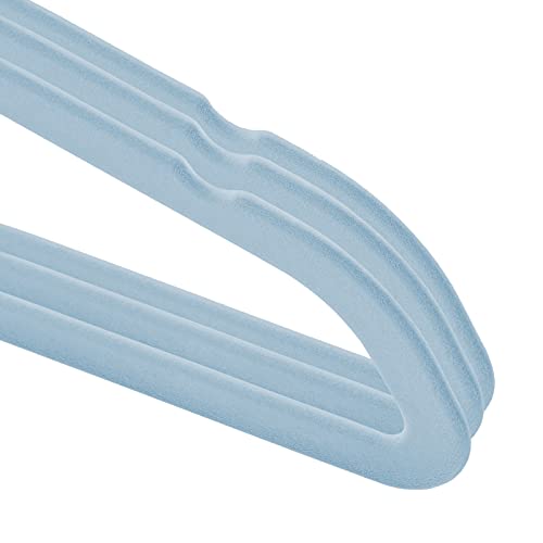 Casafield 50 Velvet Baby Hangers - 11" Size For Infant & Toddler Clothes - Light Blue #TOP2