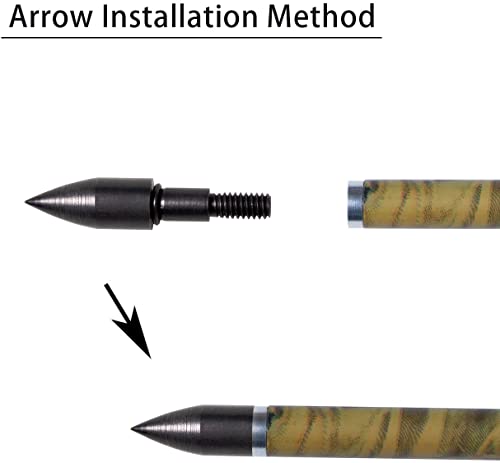 Archery Sharly [6 Pack] 31Inch Carbon Arrow Practice Hunting Arrows With 5" Camo Natural Feathers For Traditional Recurve Bow And Longbow #TOP7